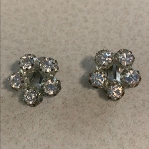 Austria silver tone rhinestone earrings